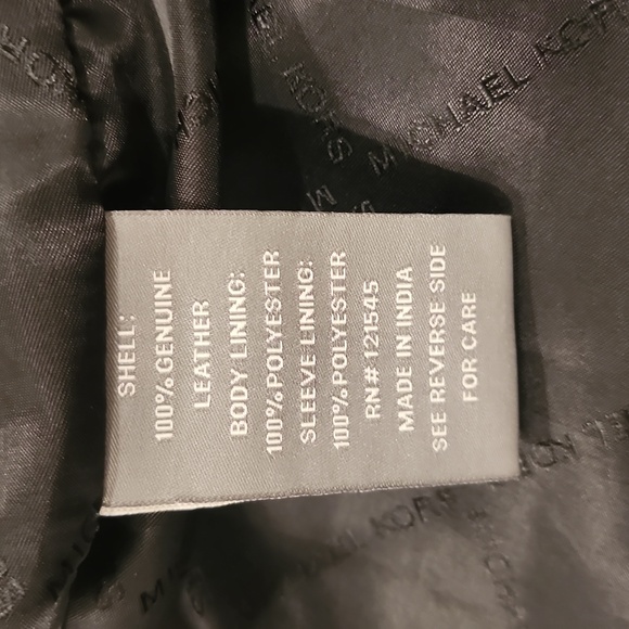 Michael Kors Large Mens Black Genuine Leather Jacket - Picture 7 of 8